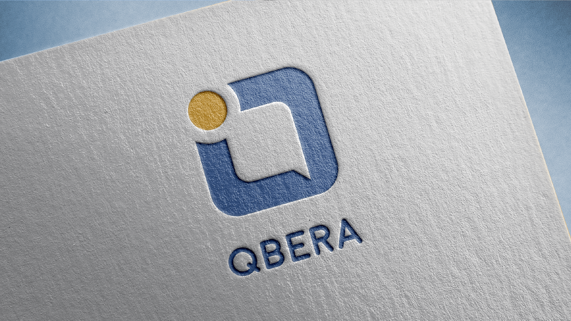 2. Startups – Qbera – Logo emboss