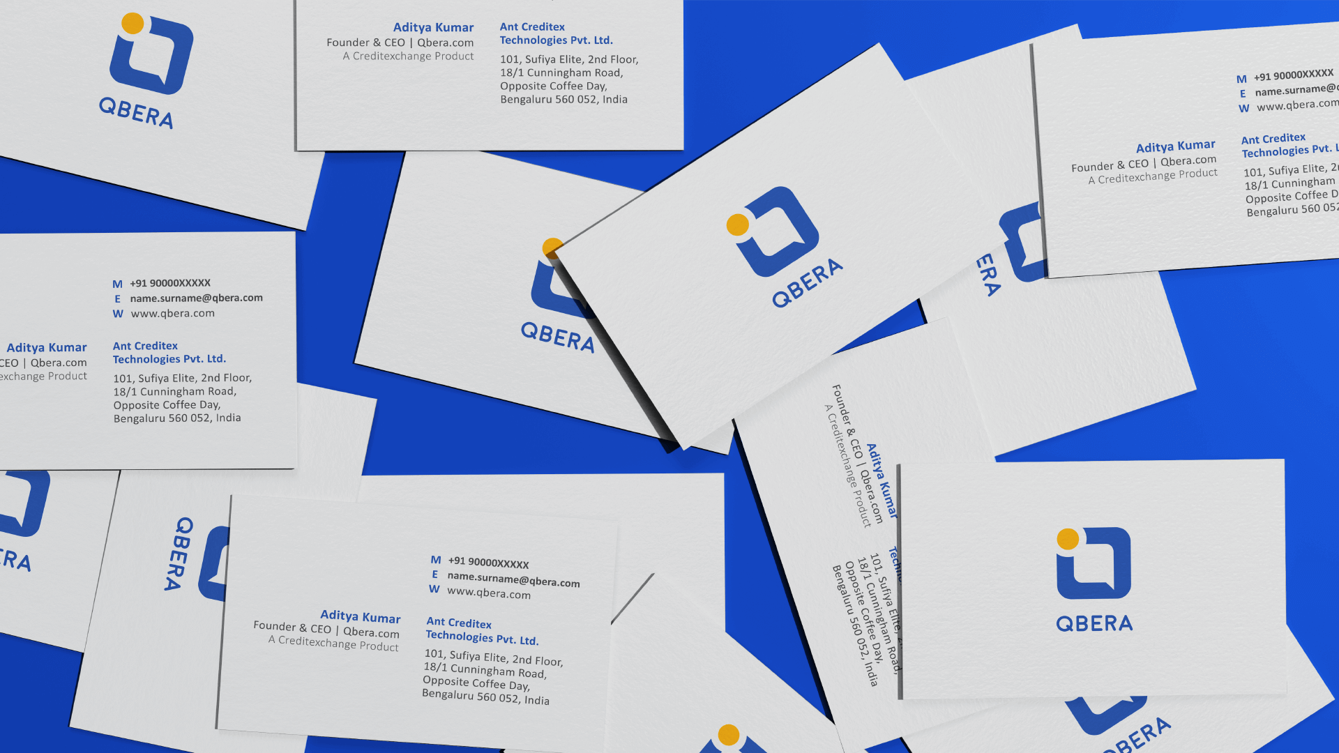Hero Image – Startups – Qbera – visiting cards